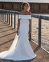 Sexy Off The Shoulder Satin Wedding Dresses Mermaid 2019 New Strapless Bridal Gowns with Tulle